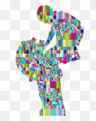 Download Free Png Prismatic Mosaic Mother And Baby - Of Child