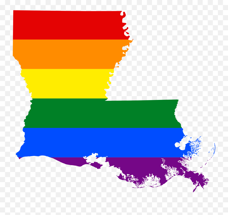 Download Hd Lgbt Flag Map Of Louisiana - Louisiana Vector Lousiana Covid 19 Map Png,Lgbt Flag Png