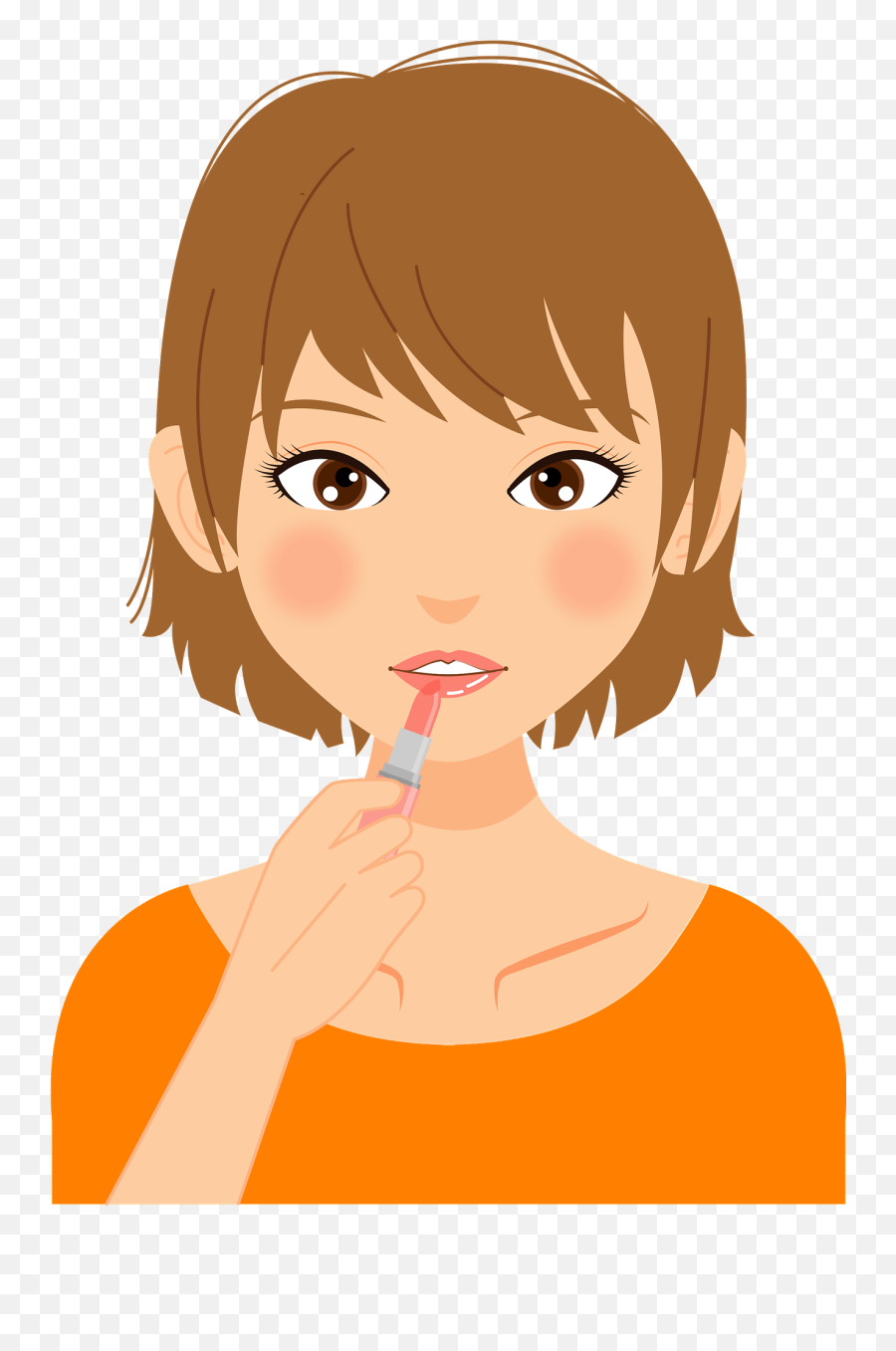 Woman Is Putting - Cartoon Png,Lipstick Clipart Png
