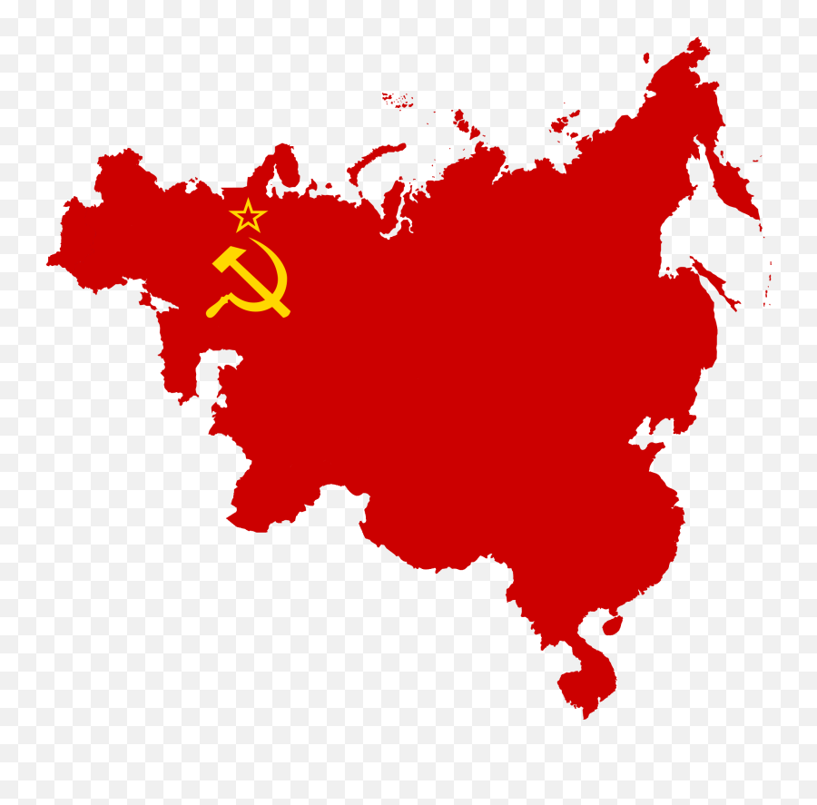 Flag Map Of Communist Influence In - Flag Soviet Russia Map Png,Communist Flag Png