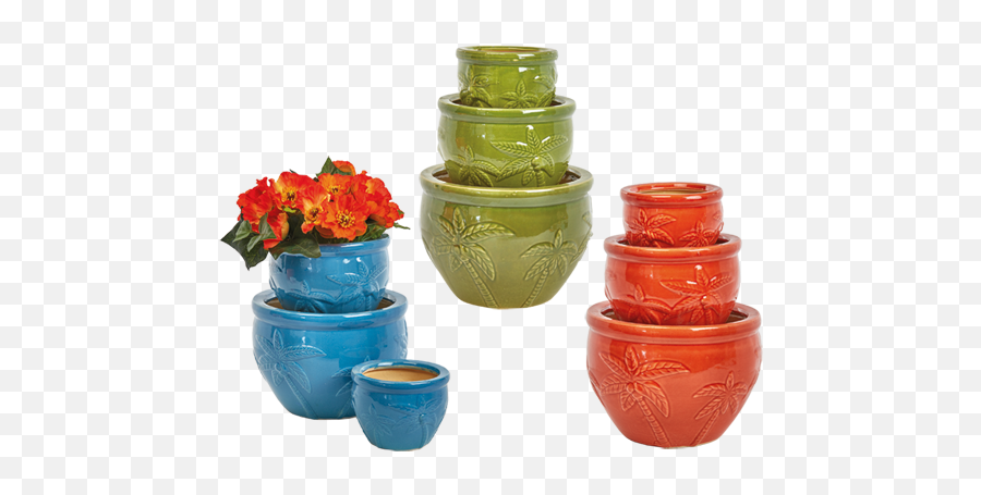 Garden Trading Set Of 3 Planters - Flowerpot Png,Planters Png