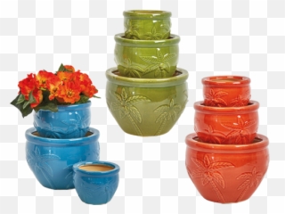 Garden Trading Set Of 3 Planters - Flowerpot Png,Planters Png