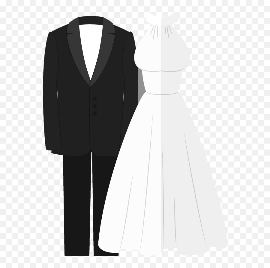 Wedding Dress And Tux Png Transparent - Wedding Formal Attire Png,White Dress Png