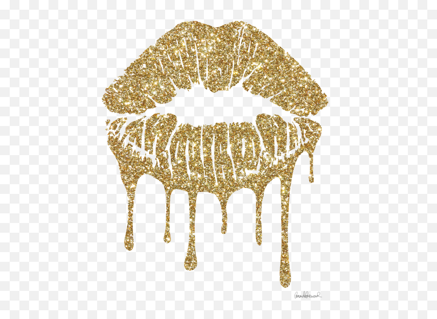 Gold Lips Glitter Lip Logo - Scarborough State Beach Png,Kiss Mark Transparent