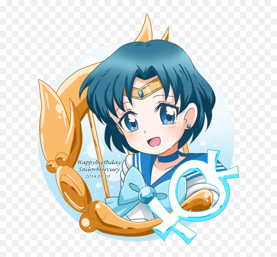 Download Hd Mizuno Ami And Sailor Mercury Drawn By Asuka - Sailor Mercury Png Chibi,Sailor Mercury Png