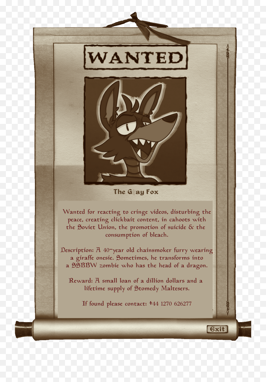 Download Pyrocynical Wanted Poster - Gray Fox Oblivion Gray Fox Oblivion Png,Pyrocynical Transparent
