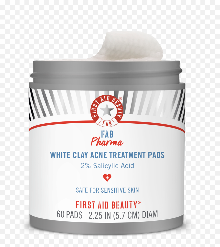 Fab Pharma White Clay Acne Treatment Pads 2 Salicylic Acid - First Aid Beauty Png,Icon White Spot Removal