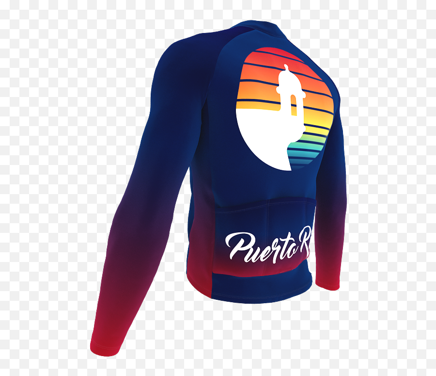 Thermal Long Sleeve Cycling Jersey Puerto Rico Usa State Icon Landmark Identity Men And Women - Long Sleeve Png,Icon Summer Riding Jacket