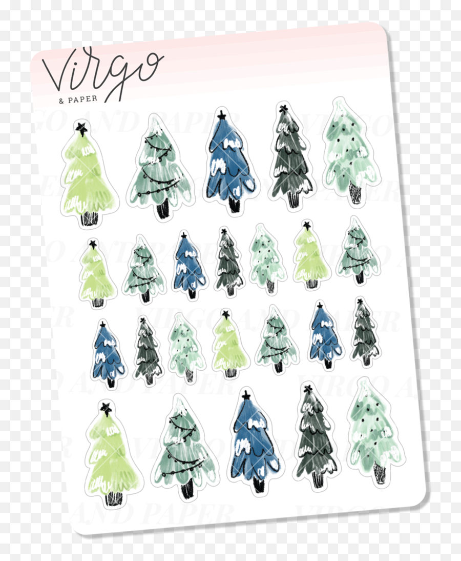 Snowy Trees Mini Sheet Of Planner Stickers - Christmas Tree Png,Snowy Trees Png