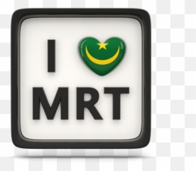 Heart With Iso Code Illustration Of Flag Mauritania - Language png