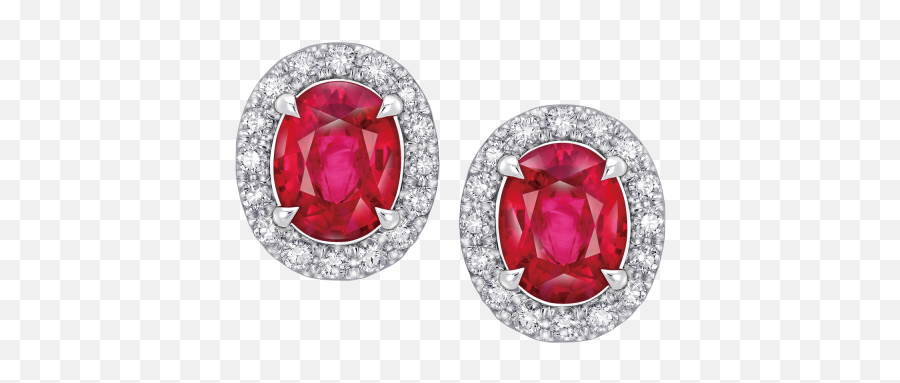 Oval Shaped Ruby Earrings - Larry Jewelry Large Oval Ruby Earring With Diamonds Png,Oval Png