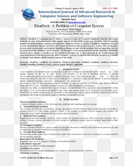 Pdf Deadlock A Problem Of Computer System Sukanti - Document png