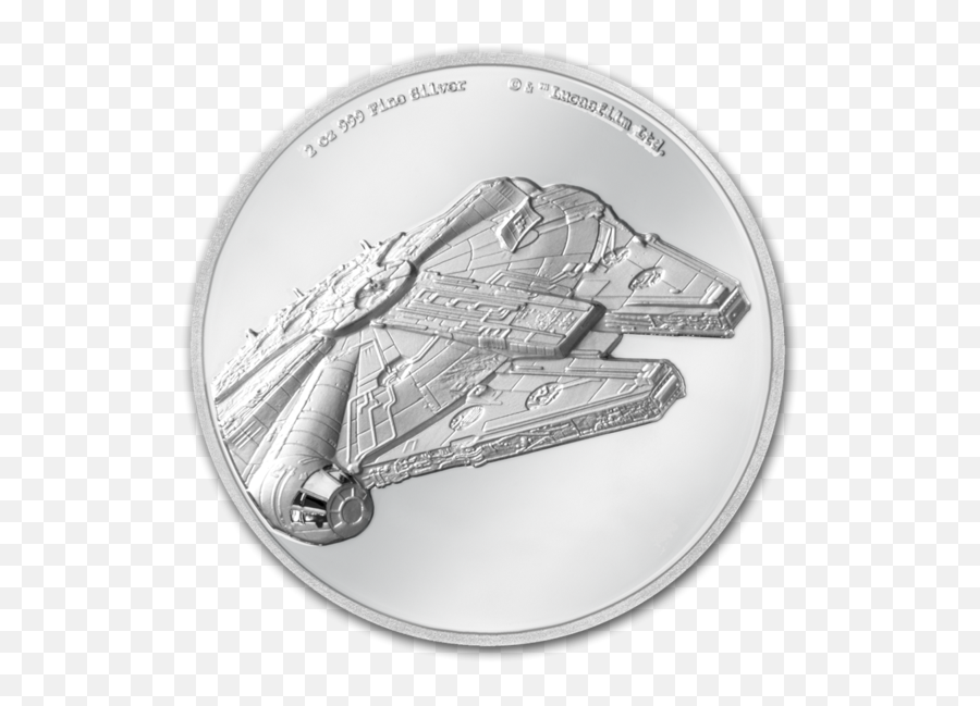 2019 Niue 2 Oz Silver 5 Star Wars Millennium Falcon Uhr - Millennium Falcon Silver Coin Png,Millenium Falcon Png
