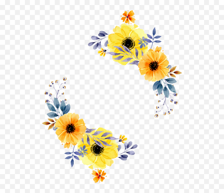 Download Free Png Flowers Border Hd - Yellow Flower Border Png,Border Png Images