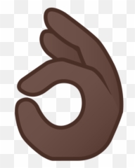 Ok Hand Dark Skin Tone Emoji - Black Ok Png