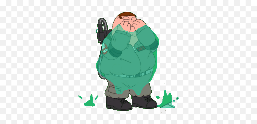 Ghostbuster Peter And Slimer 3 Family Guy Addicts - Family Guy Dancing Transparent Png,Slimer Png