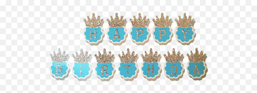Download Blue And Silver Happy Birthday Banner - Royal Icing Png,Birthday Banner Png