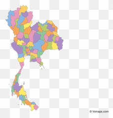 Map Of Thailand With Provinces - Vector Png