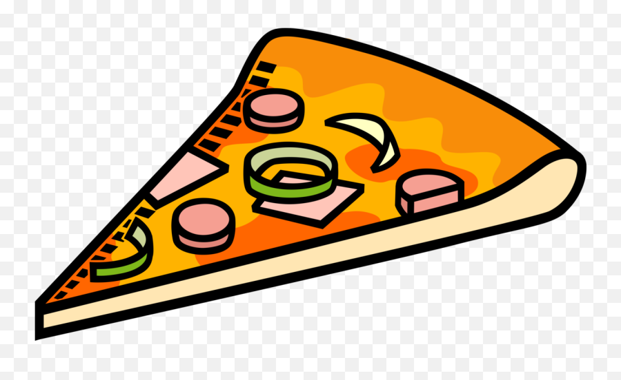 Download Vector Illustration Of Flatbread Pizza Topped With - Mga Bagay Na Hugis Tatsulok Png,Pizza Slice Clipart Png