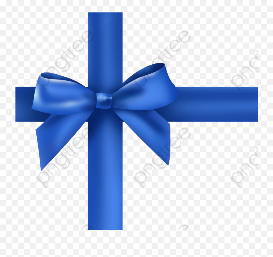Blue Ribbon Bow Png Clipart - Full Size Clipart 4961186 Clip Art,Present Bow Png