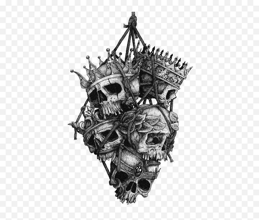 T - King Skull Heads Tattoo Png,T Shirt Template Png