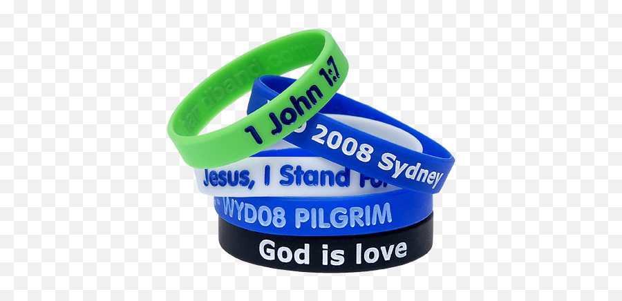 Custom Colour Silicone Wristbands 50 - Solid Png,Religious Icon Bracelet