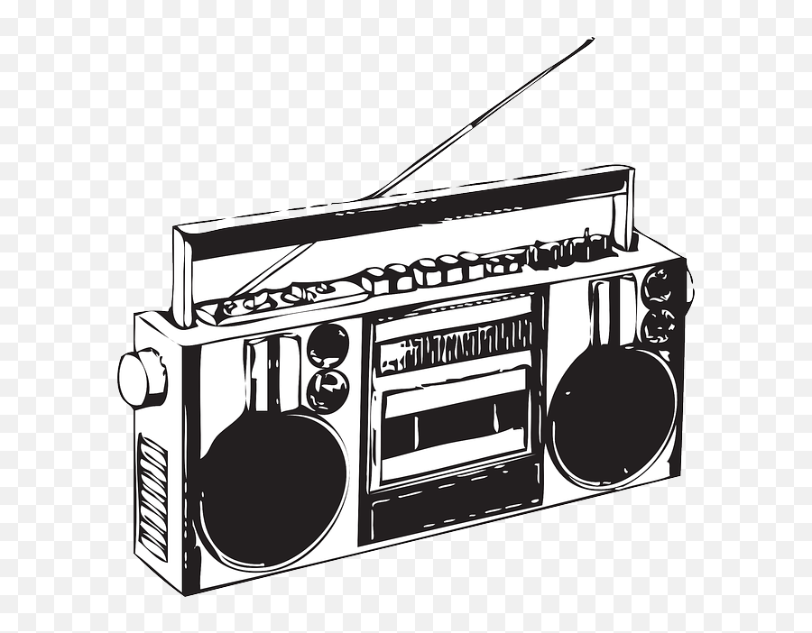 Png Radio Black And - Free Boombox Clipart,Boom Box Png