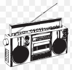 Png Radio Black And - Free Boombox Clipart,Boom Box Png