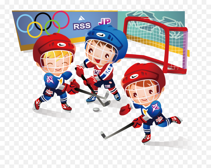 Olympic Games Clipart Child - Ice Hockey Players Cartoon Ice Hockey Clipart Png,Hockey Player Icon
