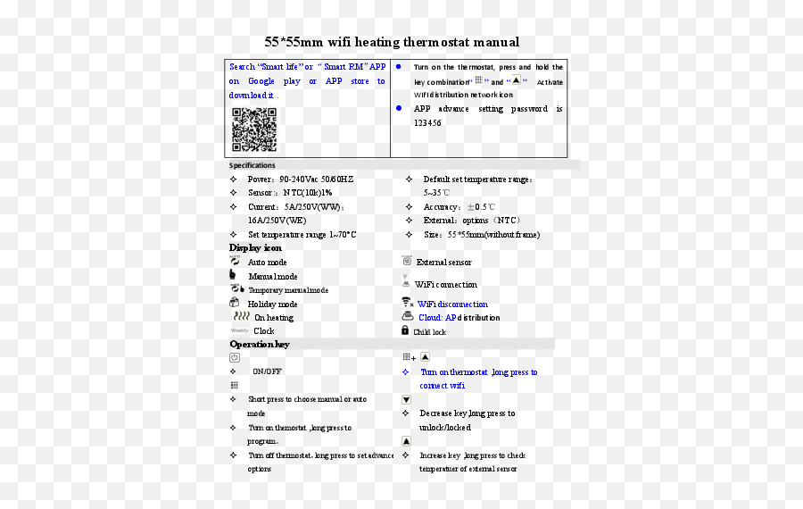 Global Wifi Heating Thermostat User Manual - Manuals Dot Png,Auto Temperature Icon Png