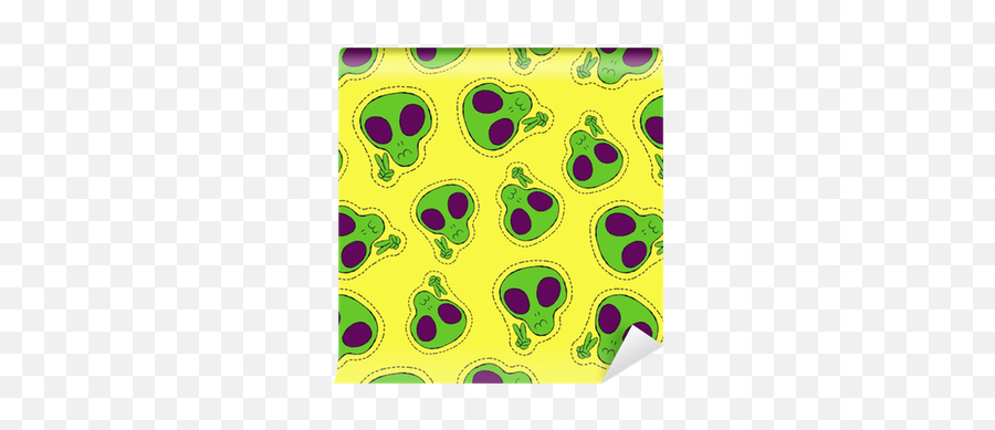 Wallpaper Hand Drawn Alien Face Patch Icon Seamless Pattern - Stock Illustration Png,Alien Head Icon