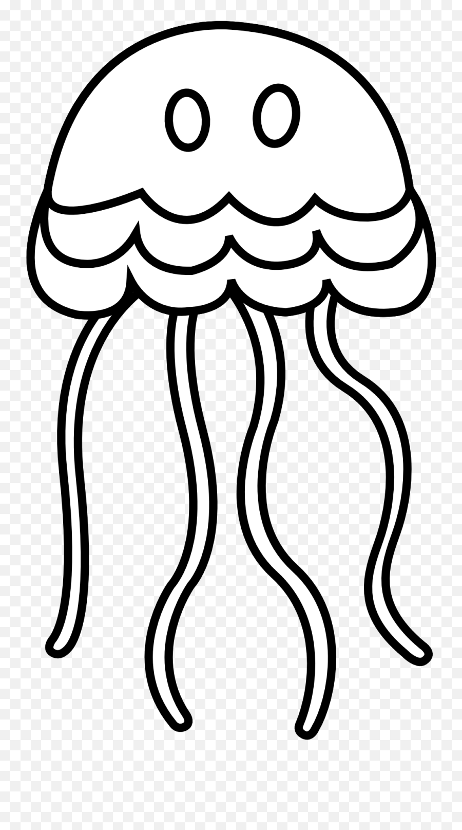 Fish Outline Clipart Black - Jelly Fish Black And White Clipart Png,Fish Outline Png