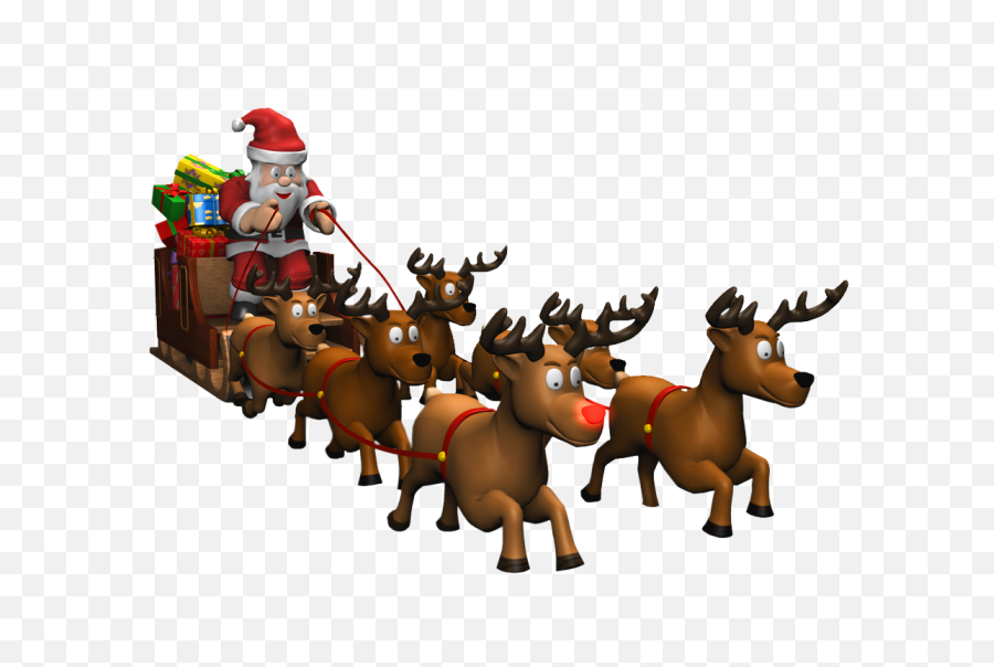 Santa Sleigh Png Picture - Santa Claus And Rudolph Png Png,Sleigh Png