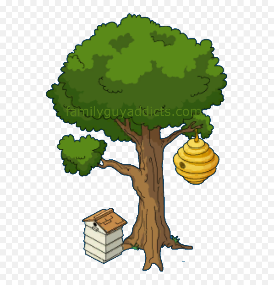 Download Cartoon Tree With Beehive - Bee Hive In Tree Clipart Png,Cartoon Tree Png