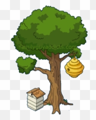Download Cartoon Tree With Beehive - Hive In Clipart png