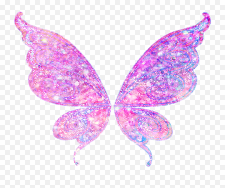 Butterfly Wings Glitter Edit Sticker - Butterfly Fairy Wings Png,Butterfly Wing Png
