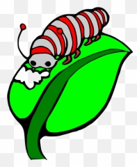 Caterpillar Leaf Green - Silkworm Clipart Png,Caterpillar Png