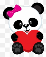 25 Imagens Ursinha Panda Coração Png - Pink Panda,Coração Png