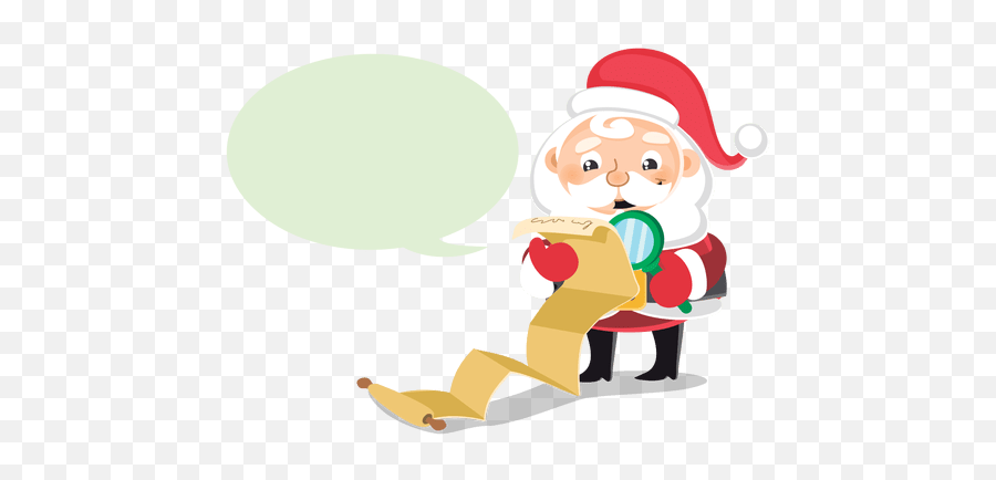 Santa Checking List Cartoon Bubble - Transparent Png U0026 Svg Santa Claus,Voice Bubble Png