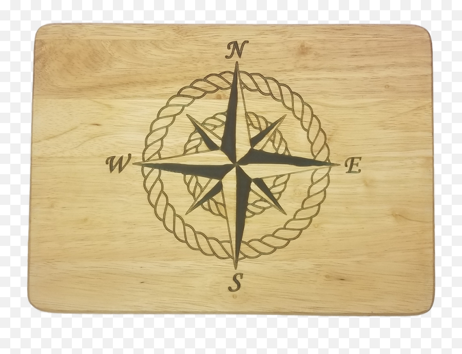 Beech Wood Cutting Board - Nautical Compass Clipart Transparent Png,Transparent Compass Rose