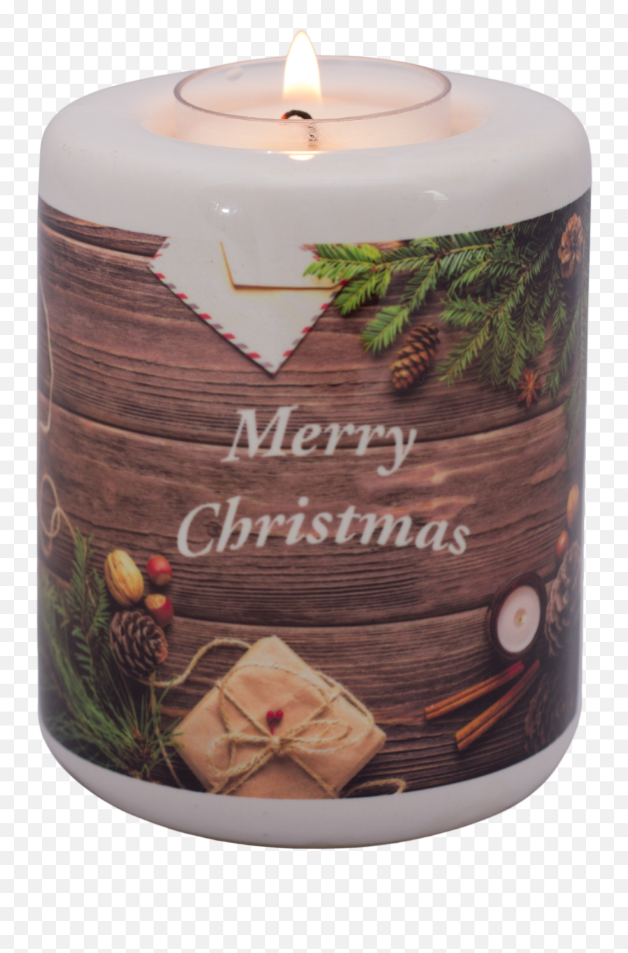 Bush Christmas Candle Holder - Cute Wood Background Winter Png,Christmas Candle Png
