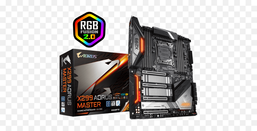 X299 Aorus Master Rev 10 Key Features Motherboard - Gigabyte X299x Aorus Master Png,Icon Rst Chameleon Shield