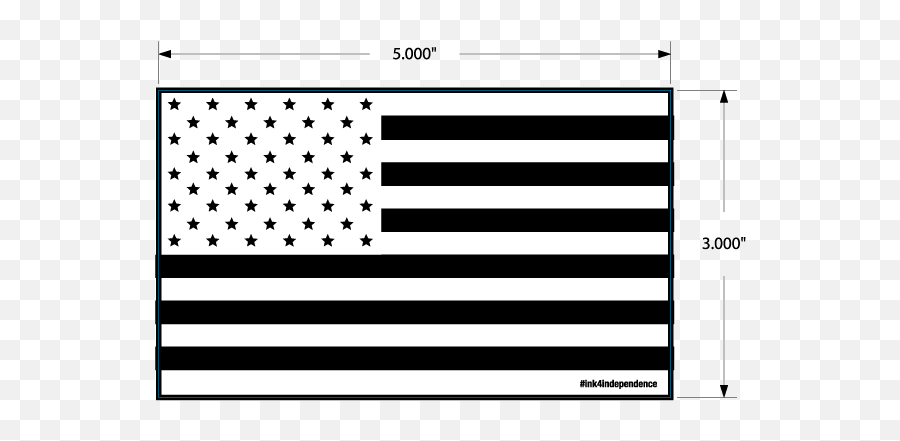 Black And White American Flag Sticker Png
