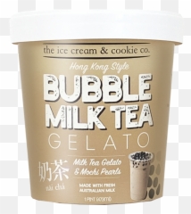 Bubble Milk Tea Gelato - Ice Cream Cookie Co Bubble Tea Png,Bubble Tea Png
