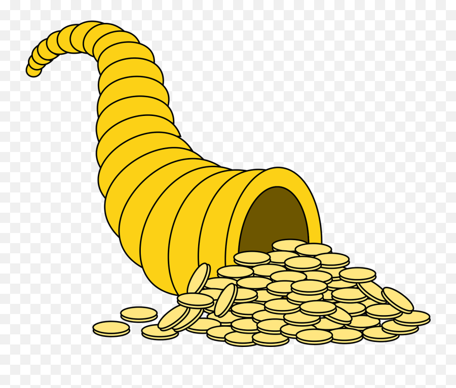 Coin Cornucopia Horn - La Cornucopia Png,Cornucopia Png