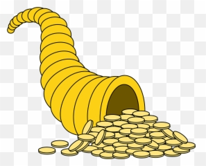 Coin Cornucopia Horn - La Cornucopia Png,Cornucopia Png