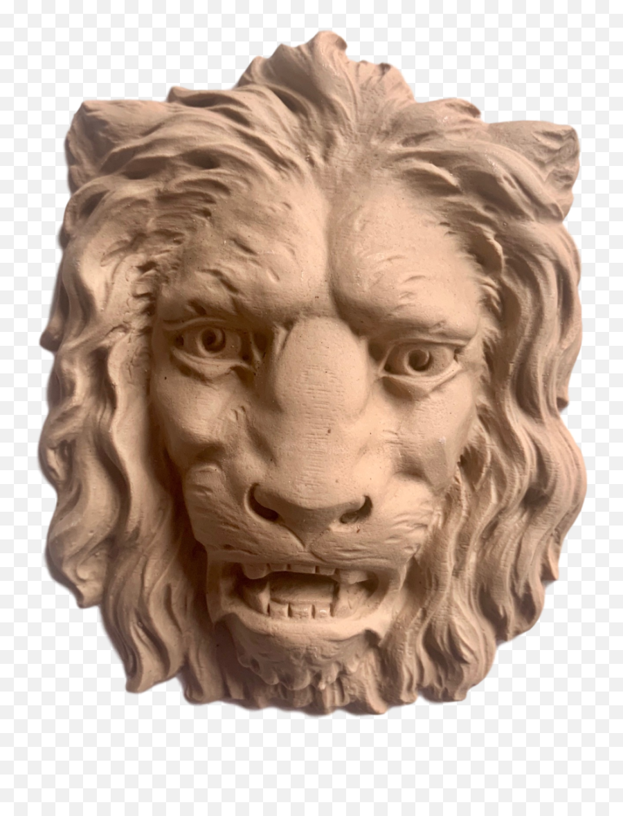 Lion Head - 6 12h X 5 18w 1 38relief Statue Png,Lion Head Png