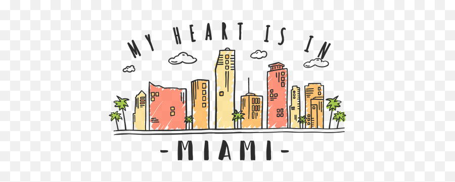 Miami Skyline Sticker - Miami Png,Miami Png