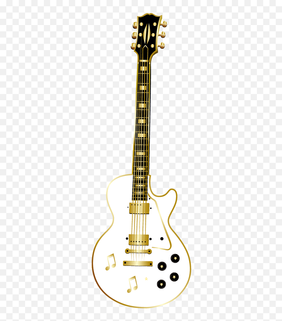 Download Golden Vector Custom Guitar Instrument Les Paul - Gibson Les Paul Custom Png,Guitar Transparent Background