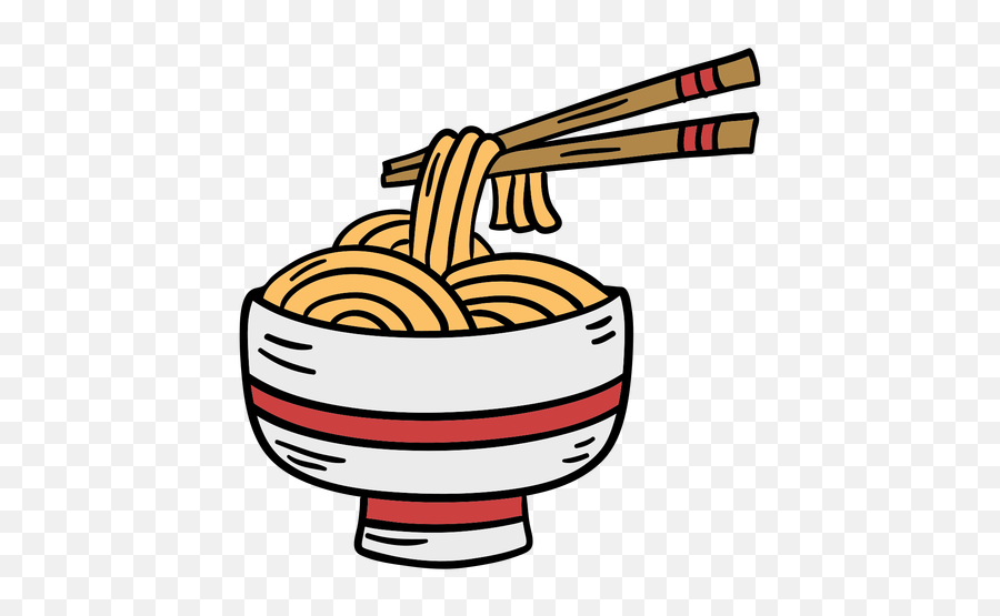 Hand Drawn Aisan Noodle Bowl Chopstick - Palillos Chinos Dibujo Png,Chopstick Png